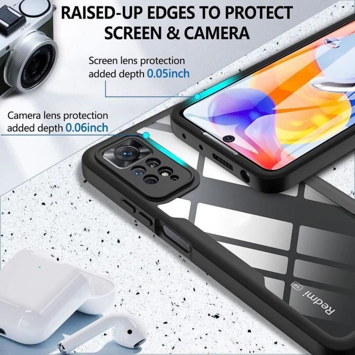 Coque de protection intégrale - Xiaomi - Redmi Note 11 Pro 4G/5G - Silicone - Anti-rayures - Noir