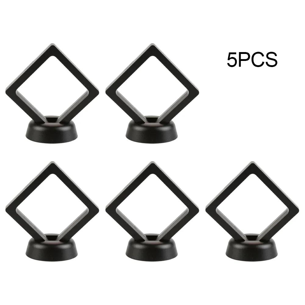 10PCS Jewelry Storage Box 3D Packaging Case Gemstone Floating Frame Membrane Ring Coin Display Case Necklace Display Holder