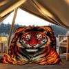 1pc Tiger Flame Print Print Outdoor Blanket, Lightweight Polyester,