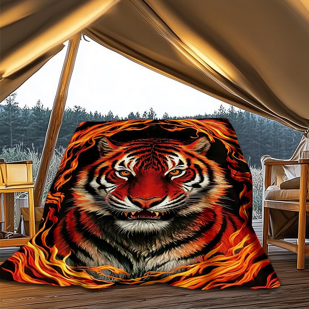 1pc Moon Raven Throw Blanket Polyester Fiber, Lightweight Flannel, Soft & Warm, All Season Use for Outdoor, Camping 80x120cm
