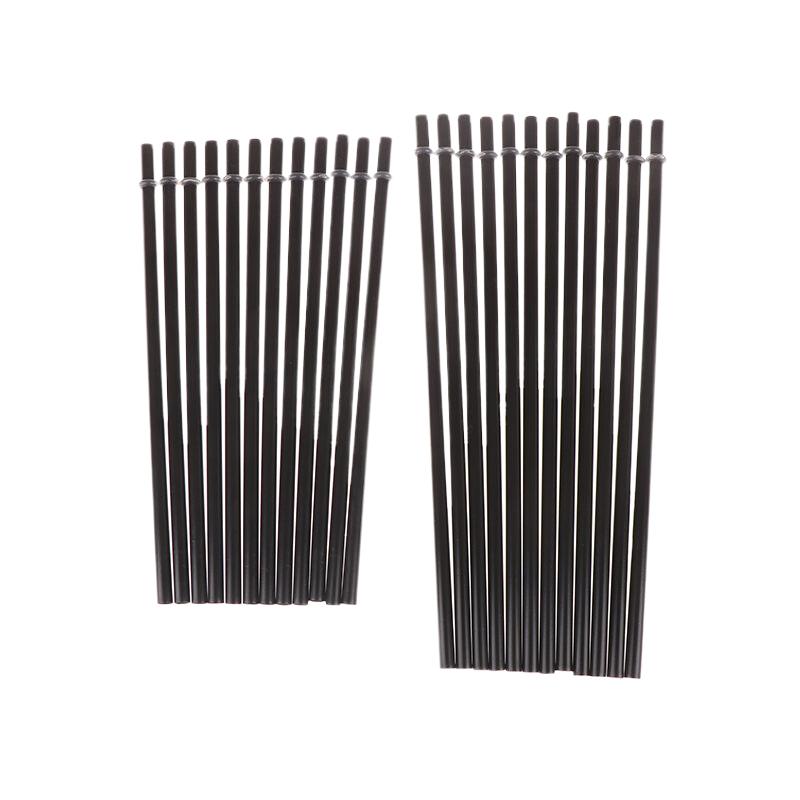 12Pcs 23/27Cm Long Hard Plastic Straws With 1 Straw Brush Reusable Black Straws Tumbler Replacement Straws Cup Accessories