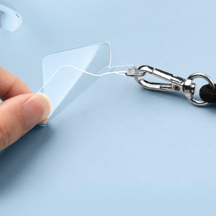 5 pezzi trasparente cordino per cellulare guarnizione guscio carta toppa clip pezzo fisso adesivo posteriore corda universale messaggero TPU pezzo di collegamento