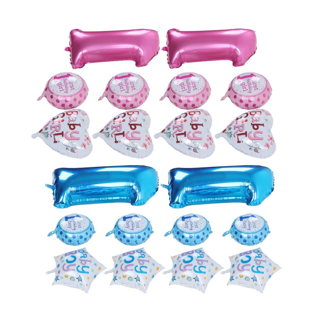 10Pcs 1st Birthday Balloons Bright Vivid Colors 1st Birthday Theme Happy Birthday Balloon for First 