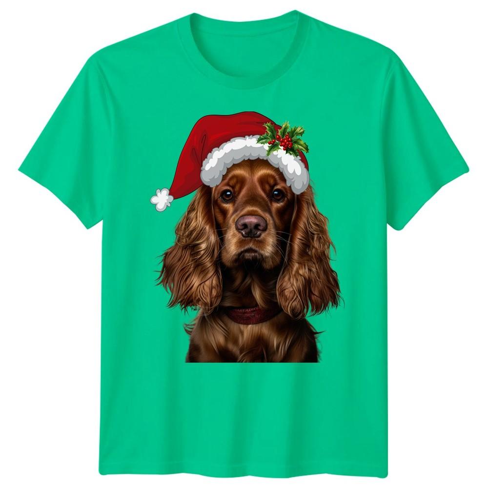 Spaniel Dog Christmas Holiday Animals Unisexs Unisexs Graphic Tee Festive Tee