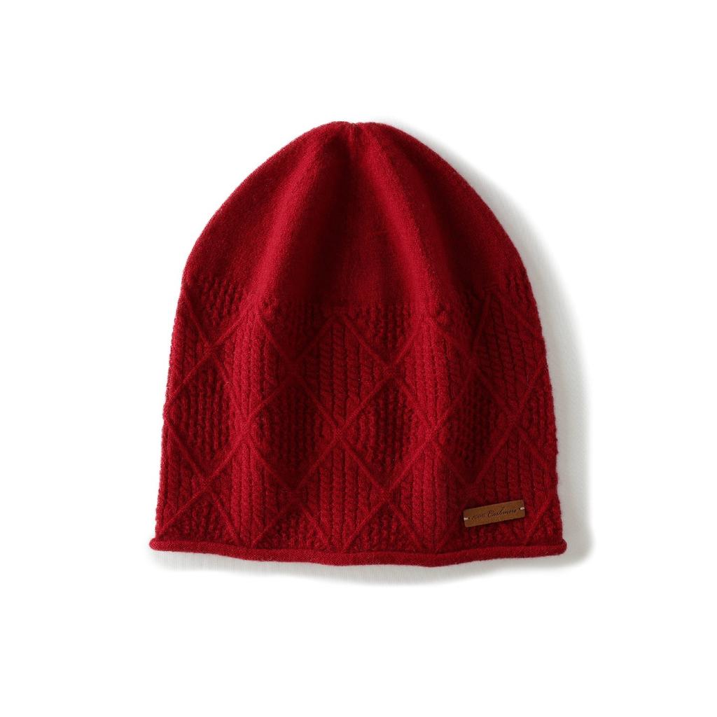 Pure cashmere knitted stacking hat autumn and winter atmosphere with foreign style pullover hat versatile thermal hat