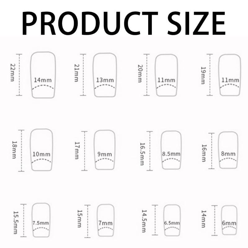 Press On Nail French Tip Square Nail Tips Fake Nail with Designs Artificial Acrylic Nail Full Cover Acrylic False Nail