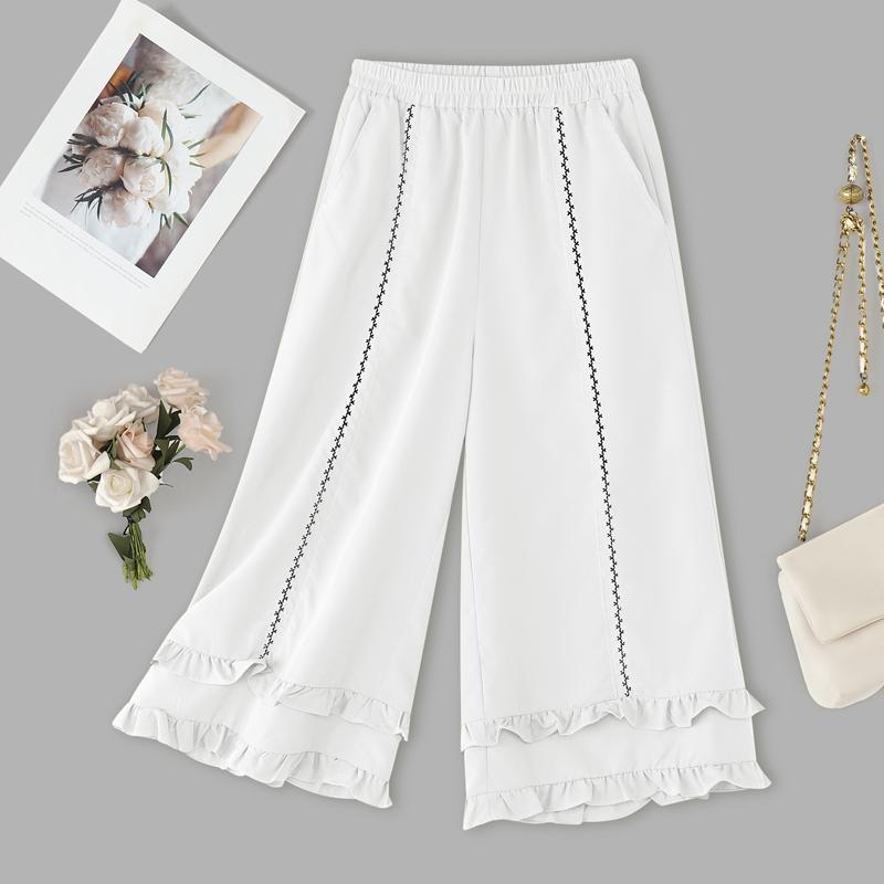 

ZANZEA Женские летние повседневные свободные укороченные брюки с эластичной резинкой на талии L