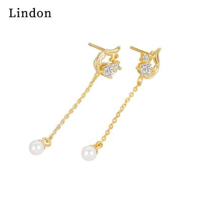 Lindon Kupferlegierung Zirkon Ohrringe Tropfen Ohrringe für Frauen Hochzeit Party Geschenke