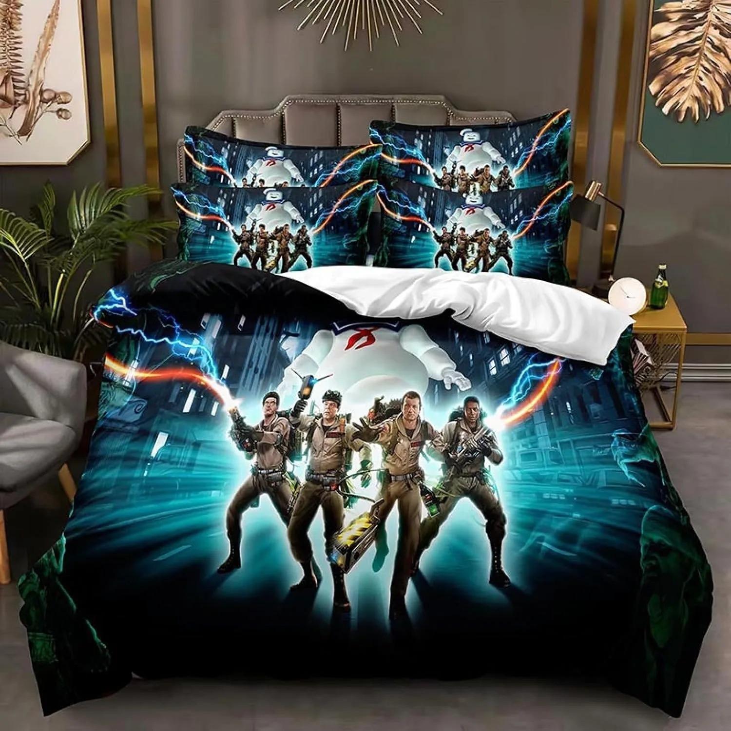 3D Print Bedding Sets Ghostbusters Duvet Cover PillowCase Twin Queen King Size Kids Adult Size Home 2/3piece set Textiles 135x200cm