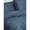 Parure de lit - 1 housse de couette 220 x 240 cm + 2 taies d'oreiller 60 x 60 cm - Satiné 100% coton - Bleu