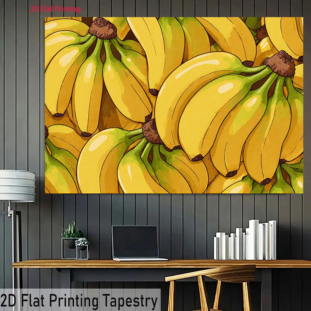 2D plane bright yellow banana background fabric suitable for party decoration room decoration polyester fiber