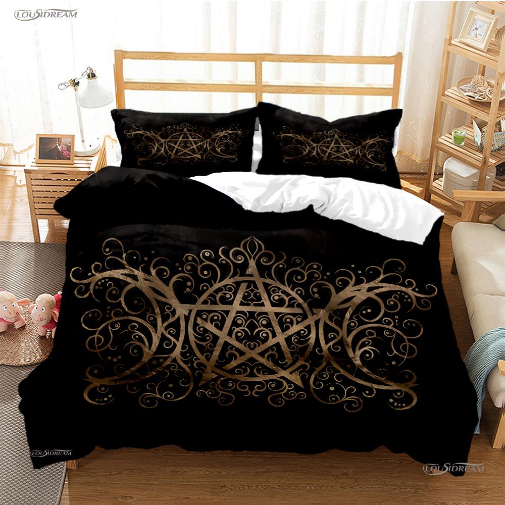 Comforter Triple Moon And Pentagram All Season Comforter Bedding Set Soft And S Single/Double/Queen/King