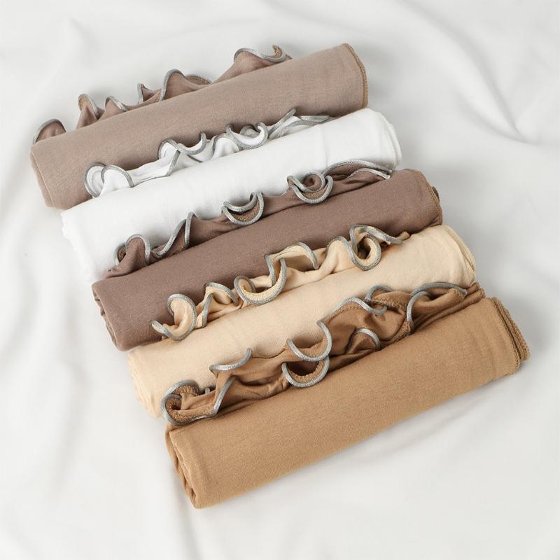 Luxurious Cotton Hijab Scarf for Women Breathable Comfortable Ruffled Trim Head Wrap Shawl Wrap for Culture Event Wear
