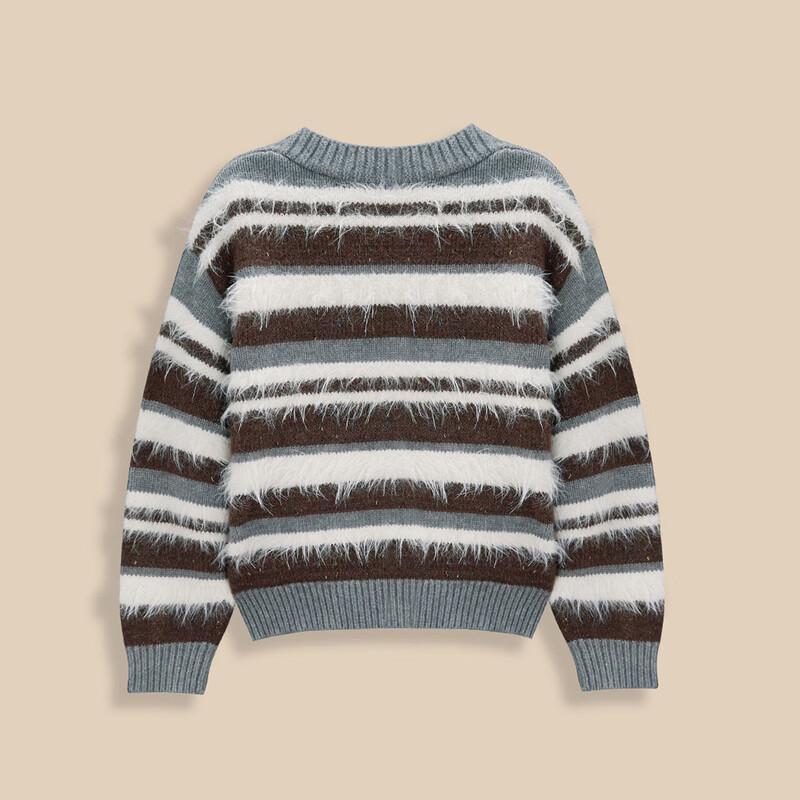 IEF Women's 2025 Autumn Striped Knit Cardigan