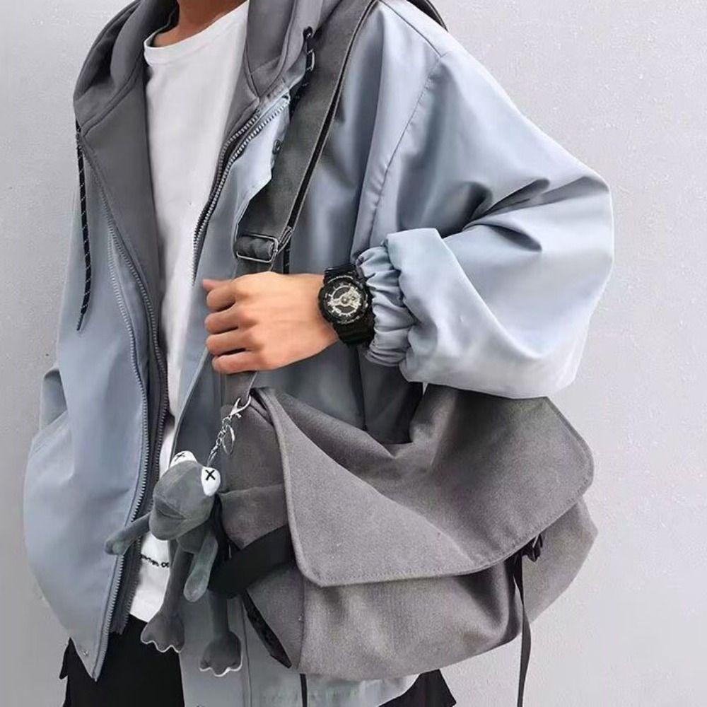 Large-capacity Messenger Bag Versatile School Bag Cool Canvas Tote Bag  Student