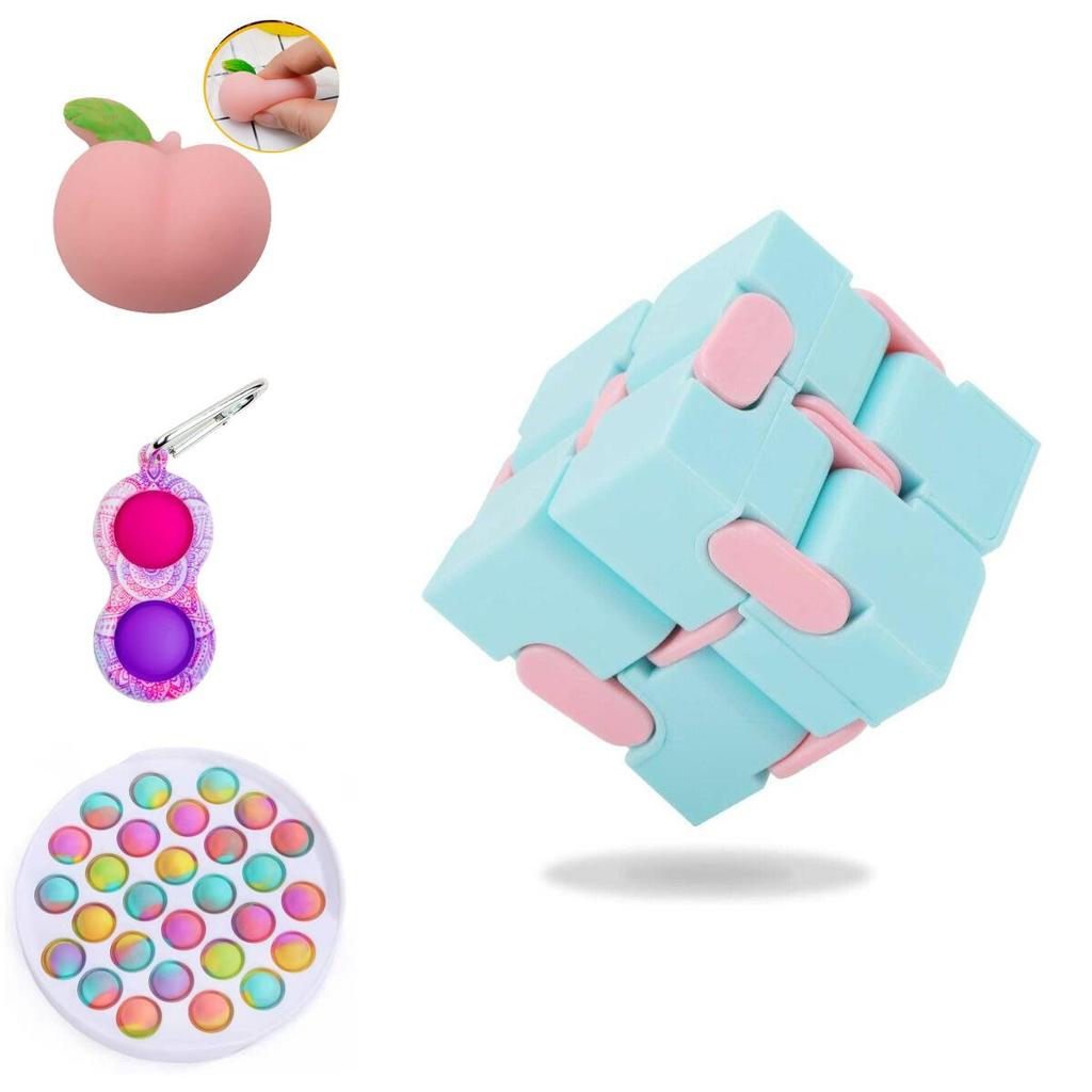 Colorful Fidget Toys Set Featuring Infinity Cube And Simple Dimple Stress Relief Tools