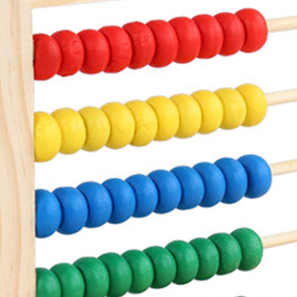 Wooden Math Blocks Educational Early Learning Bright Color Skill Development Math Counting Board