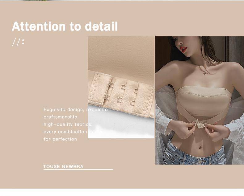 Echter trägerloser Anti-Rutsch-Bandeau-BH für kleine Brüste mit schönem Rücken - Ideal für Hochzeitskleider