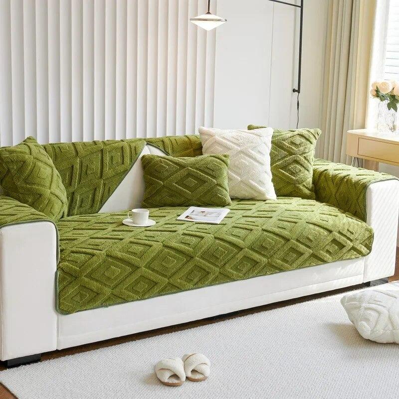 Plüschkissen Herbst und Winter Neu Rutschfester Bezugsstoff Baumwolle Fleece Korallenfleece Sofabezug Sofakissen Verdickt