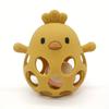 Assorted Colors Silicone Chick Teething Toy with Rattle - Youngsters' Hand Grip and Chew Plaything