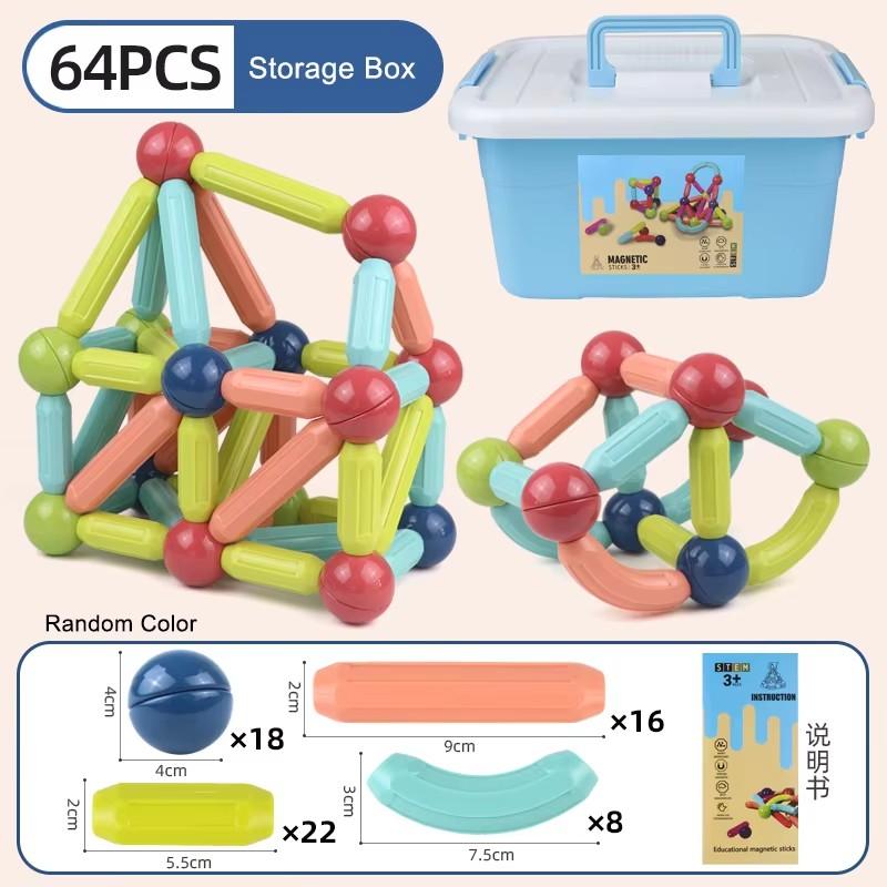 Magnetic Rod Toys Children's Strong Magnetic Building Blocks Assembly Magnet Early Education Puzzle Large Particles Creative