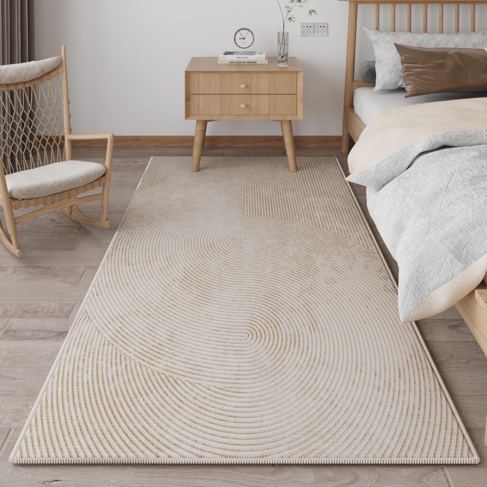 Log Style Rectangular Bedroom Floor Mat - Dirt-Resistant Bedside Tatami Blanket