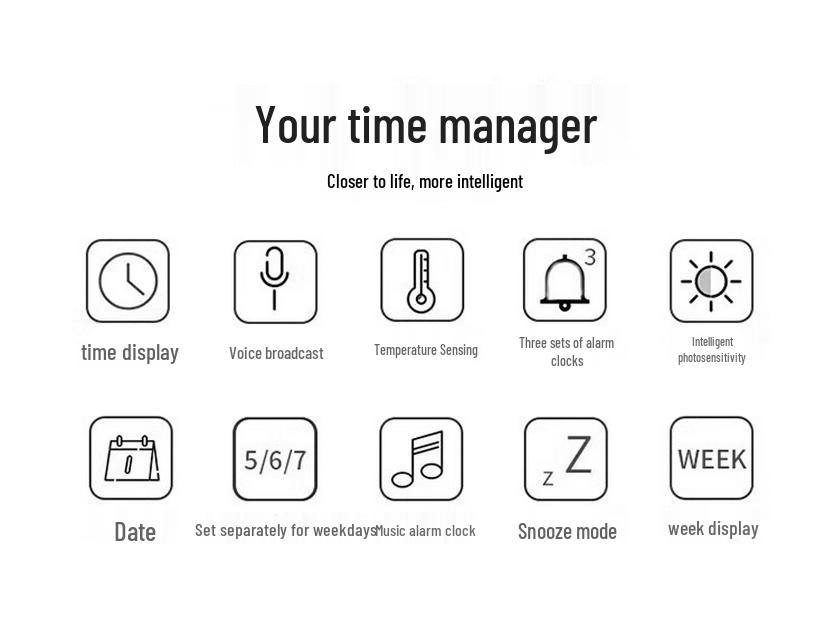 2025 Smart Electronic Alarm Clock for Students - Wake-Up Special for Kids & Teens