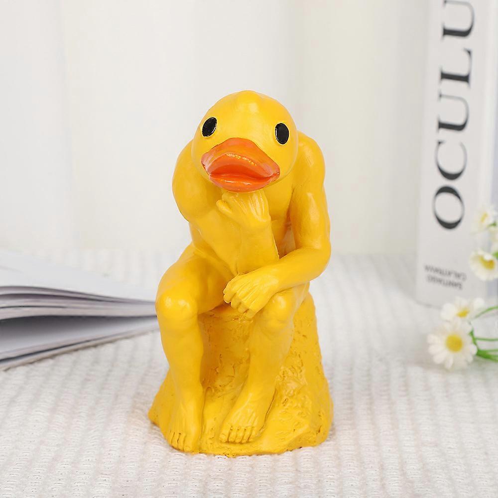 New Funny Thinker Middle Finger Duck,Mini Little Duck Ornament Decor Prank Gifts