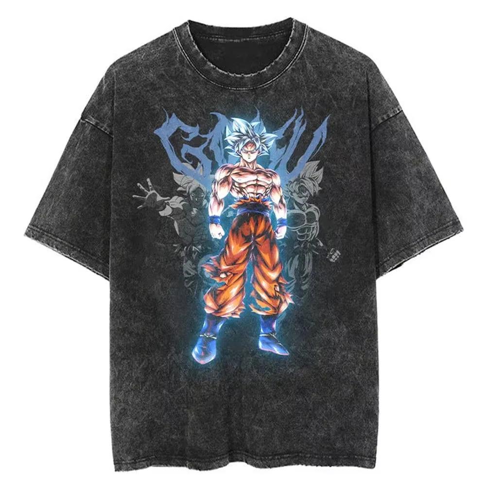 Anime Jujutsu Kaisen Tshirt Geto Suguru Gothic Yk Washed T Shirt Summer Casual Short Sleeve Cotton Tee Tops Mens Clothing