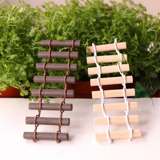 Mini Fairy Garden Fence 3.5x1.2" Miniature Wooden Decorative Picket Fence Building Model for Micro Landscape Dollhouse Accessories