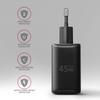 AXAGON GaN Wallcharger 2x Port (USB-A + USB-C), PD3.0/PPS/QC4+/SFC2.0/AFC/SCP/FCP/Apple, 45W | ACU-PQ45