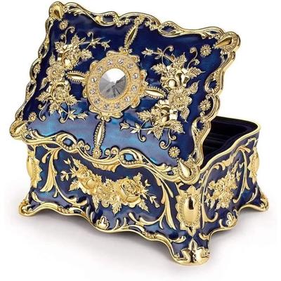 Small Antique Jewelry Trinket Case for Ring Necklaces Earrings Trinket Storage Organizer Case, Vintage Storage Box