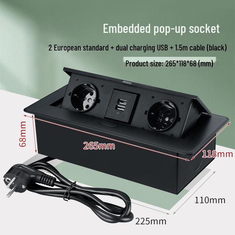European Standard Pop-up Desktop Power Socket for Office Desks