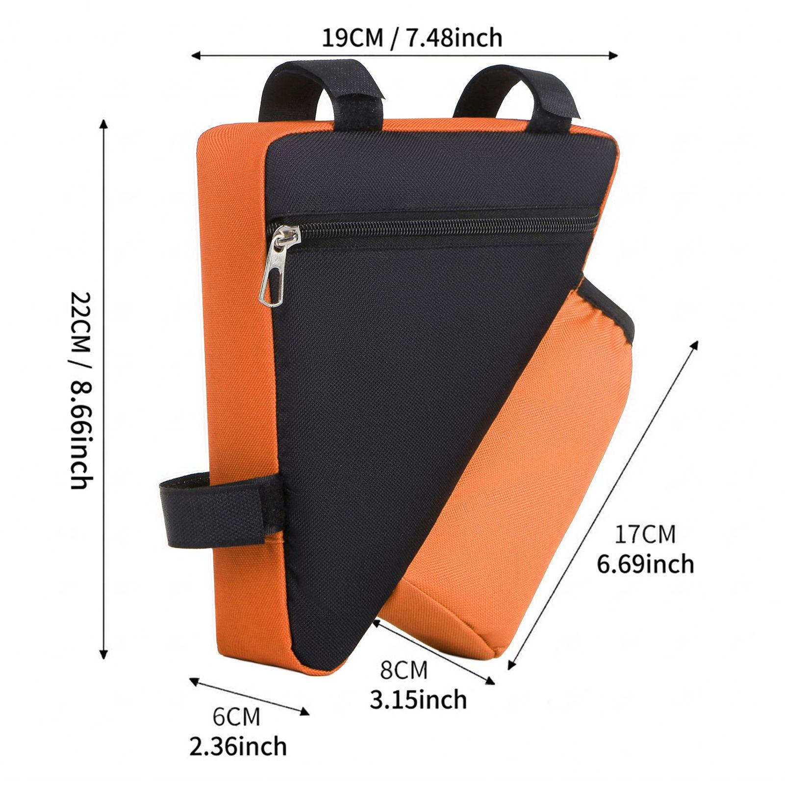 

Bike Triangle Storage Bag with Water Bottle Pouch Rainproof Cycling Bag Bike Front Frame Tube Bags Accessories оранжевый