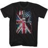 Men's Foreigner Foreigner Flags And Guitar T-shirt Large Black