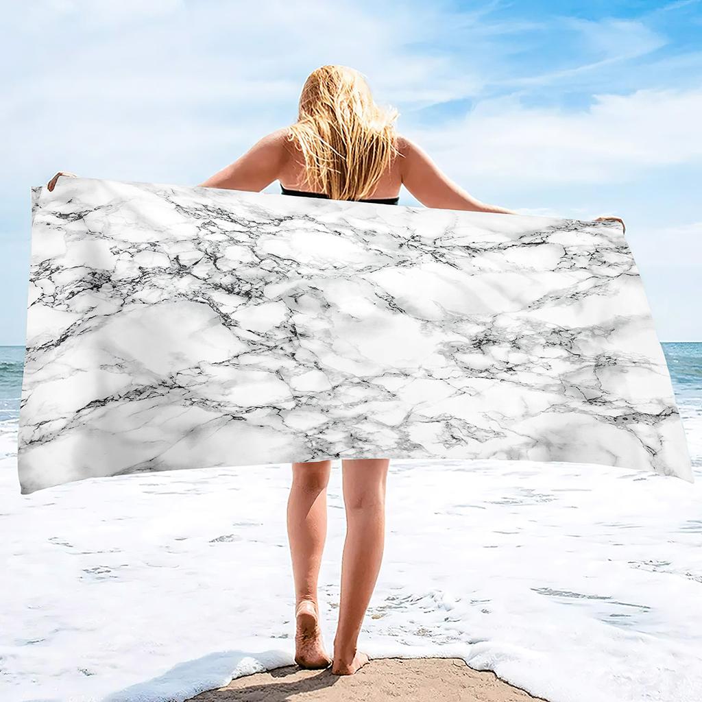 Beautiful Marble Pattern Printing Series Seaside Vacation Beach Towel Swimming Bath Towel