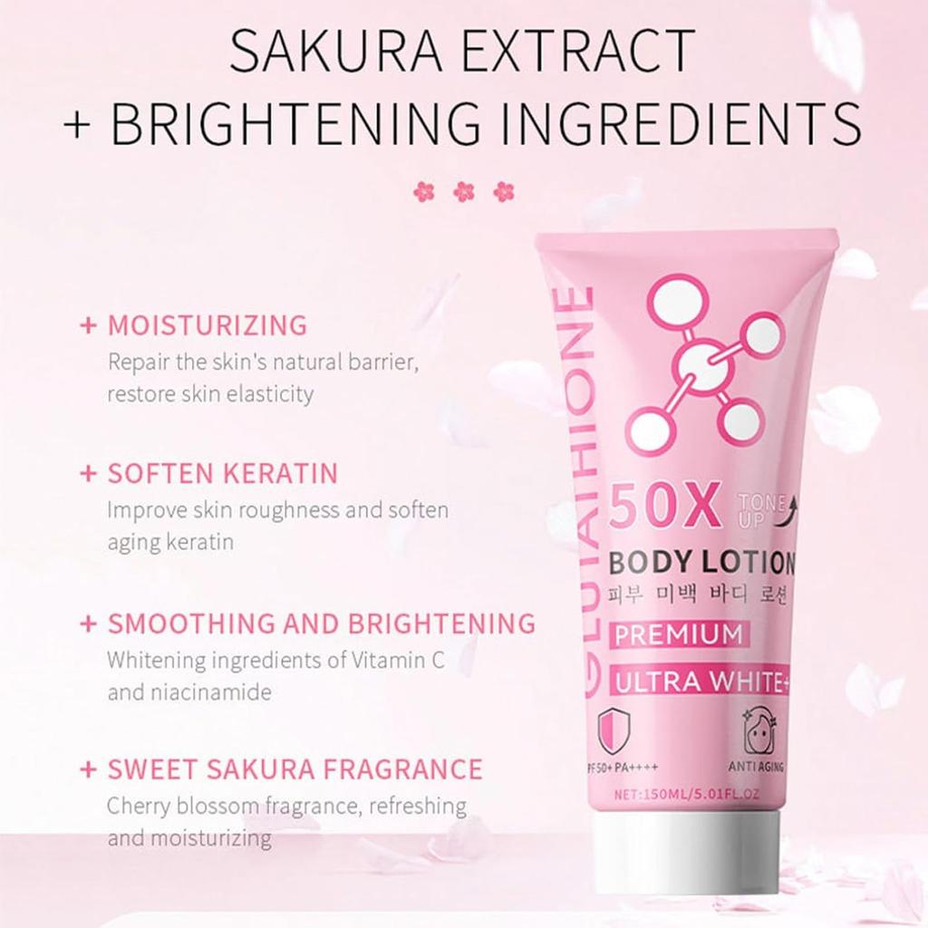 Glutathione 50x Tone Up Body Glutathione Body Improves Highly For the Whole Elegant Portable Lotion, Lotion, Skin's Transparency, Moisturizing, Body,