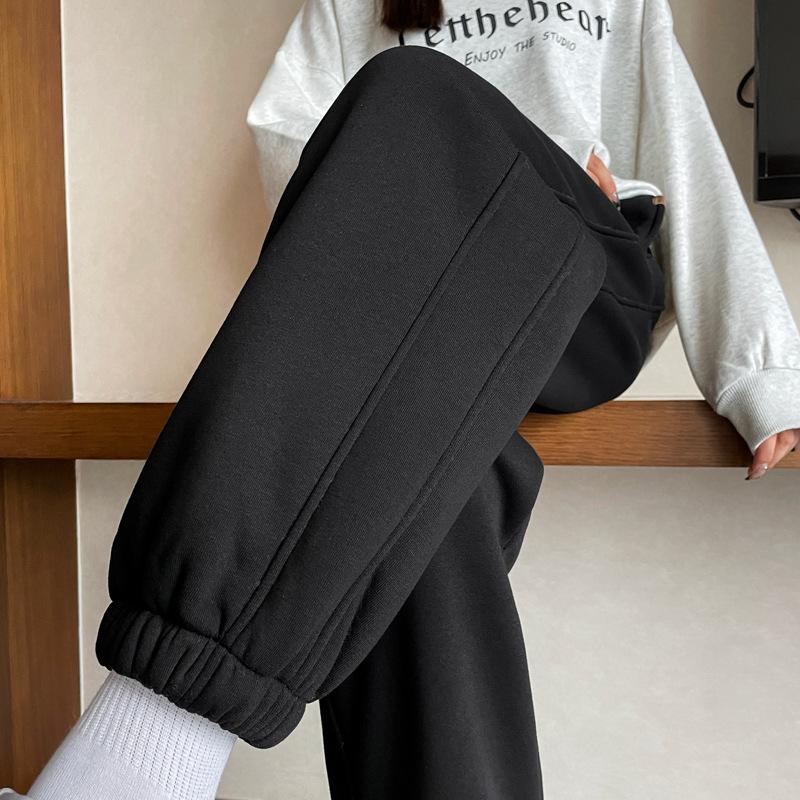 Winter new cotton pants piled thickened high-waisted tied Harlan pants