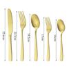 9 teile/satz Gold Geschirr Edelstahl Besteck Set Abendessen Messer Gabel Löffel Sliverware Küche Geschirr Set