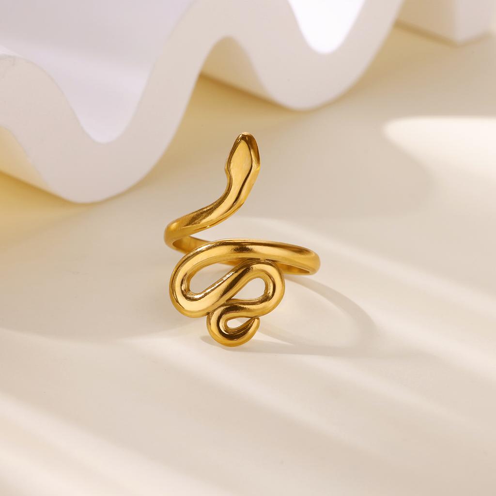 Vintage Snake Rings For Women  Color Stainless Steel Snake Ring Aesthetic Party Animal Waterproof Jewelry Gift