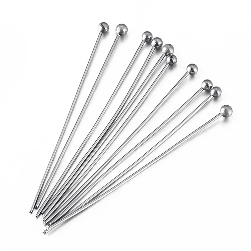 100pcs 50pcs Stainless Steel Headpin DIY Jewelry Accessories Earrings Beading Eye Pin Flat Head Pins For Jewelry Making Supplies