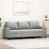 VidaXL 3-seater Sofa Light Grey 180 Cm Velvet, Sofa, Living Room Sofa, Three-seater Sofa, Upholstered Sofa, Seating 359209