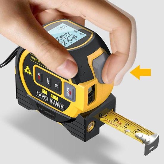 3 in 1 Lasers Tape Measure Digital Measuring Tape with High Precision LCD Display Long