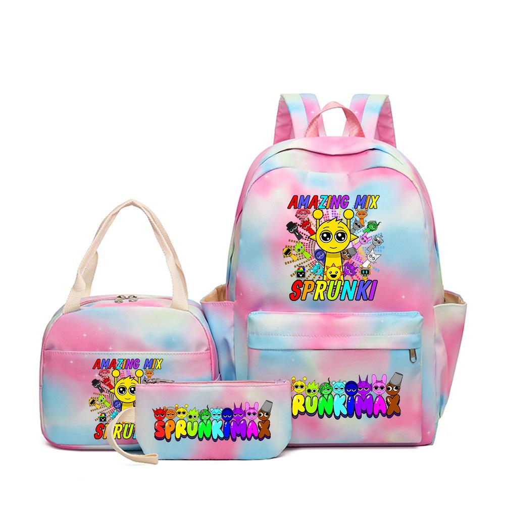 Rhythm box sprunki peripheral schoolbag boys and girls schoolbag primary school junior high school students backpack D