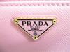 Authentic PRADA Pink Saffiano Triang Leather Round Zip Long Wallet #9968  Open Box