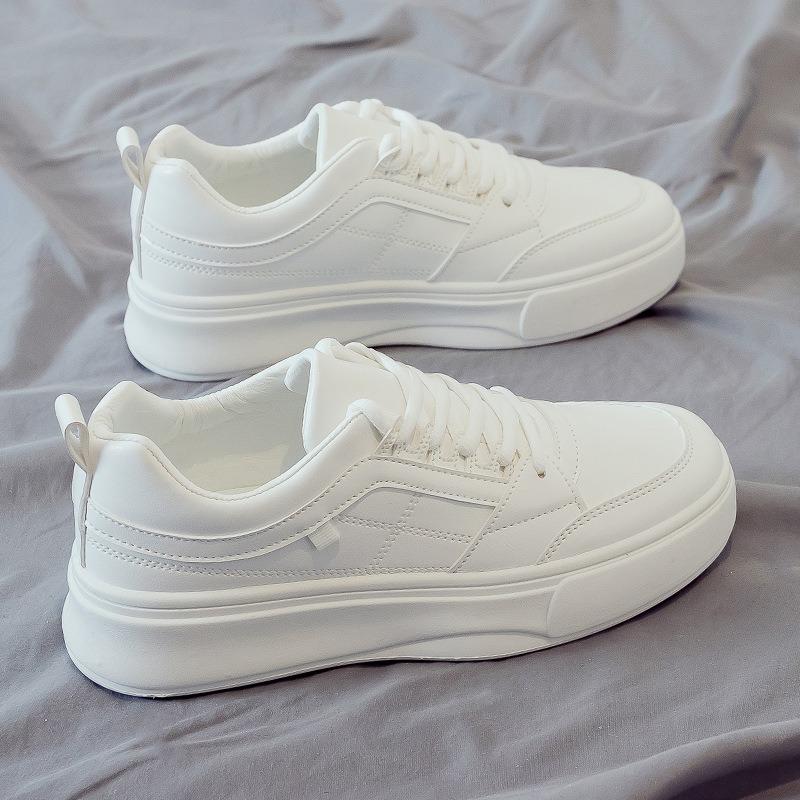 Tenis Feminino Mujer Women Skateboard Shoes Trendy Flats Casual Sneakers Fashion Lace-up Leather Small White Shoes Walking Shoes