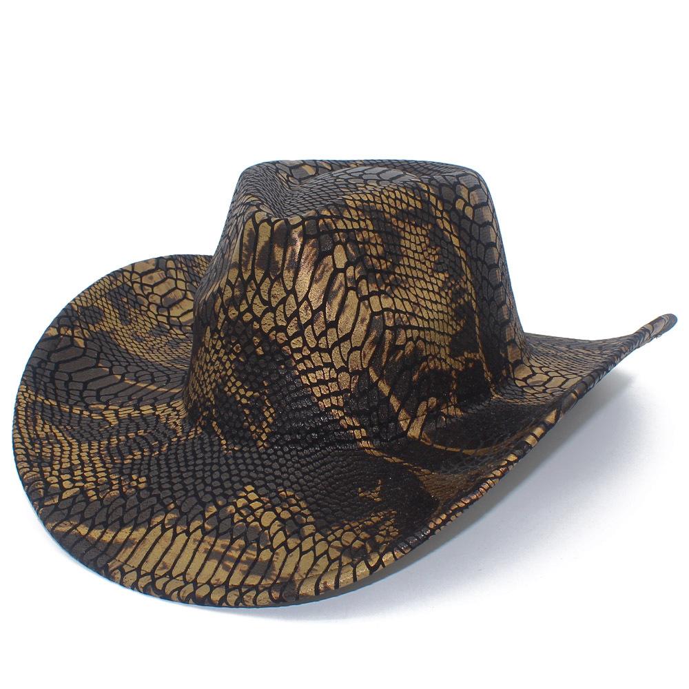Fashion new snake pattern top hat TEMU hot-selling western cowboy hat personalized jazz hat