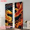 2pcs   plane printing Print Curtains dragon and phoenix Versatile 100% Polyester (without rod) Art Deco Festive Perfect for