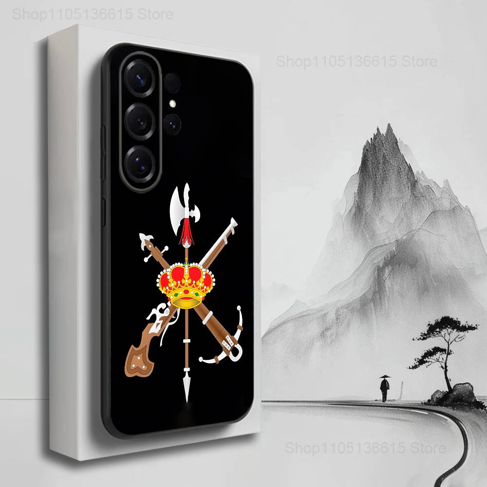 Flag Spanish Legion Case For Samsung S22,S25,Ultra,S24,S23,FE,S20,S10,Plus,S21,S9,Lite,Soft Silicone Black