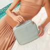 Portable Pu Cosmetic Bag, Cross Pattern, Multi-Functional Home Travel Toilet Bag, Waterproof Storage Bag.